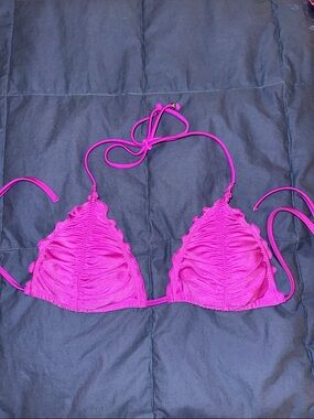 Seafolly Fuschia Ruched Triangle Bikini Top